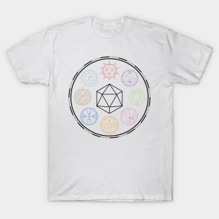 Runic Schools of Magic (Full Color / Black) T-Shirt